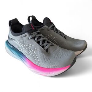 ASICS Gel Nimbus 25 Womens Running Shoes Size 7 Sheet Rock Gray Rainbow 1012B356